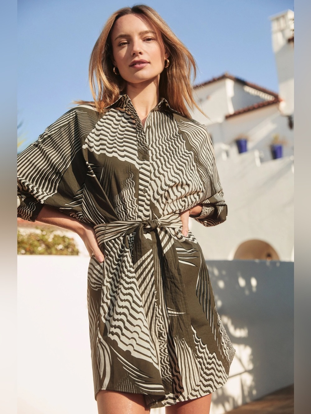 Express Portofino Shirt Dress Size Large New With Tags